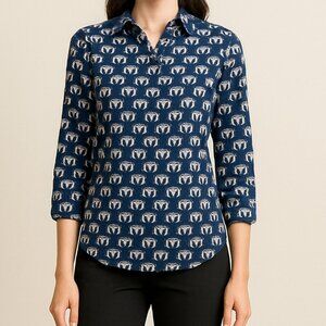 J. Crew Elephant Print Shirt in Blue and Green